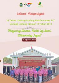 Selamat Memperingati 14 Tahun UUK DIY 31 Agustus 2026